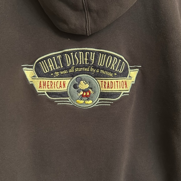 Vintage Navy Blue Disney Walt Disney World Full-Zip Hoodie Cotton-blend Large - Picture 5 of 13